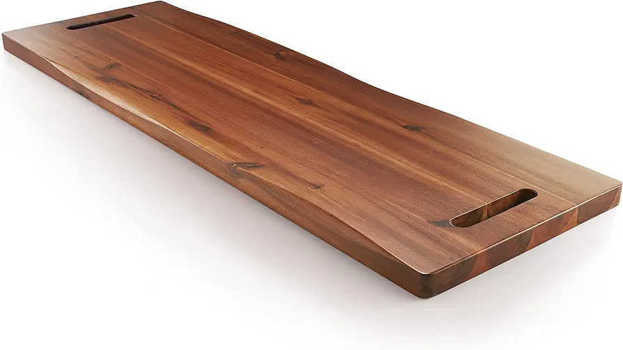 36" Large Charcuterie Board with Handles - Extra Long Wooden Serving Cheese Boards - Serving Platter for Meat, Party Appetizers, Outdoor & Fruits Display (Acacia Wood)