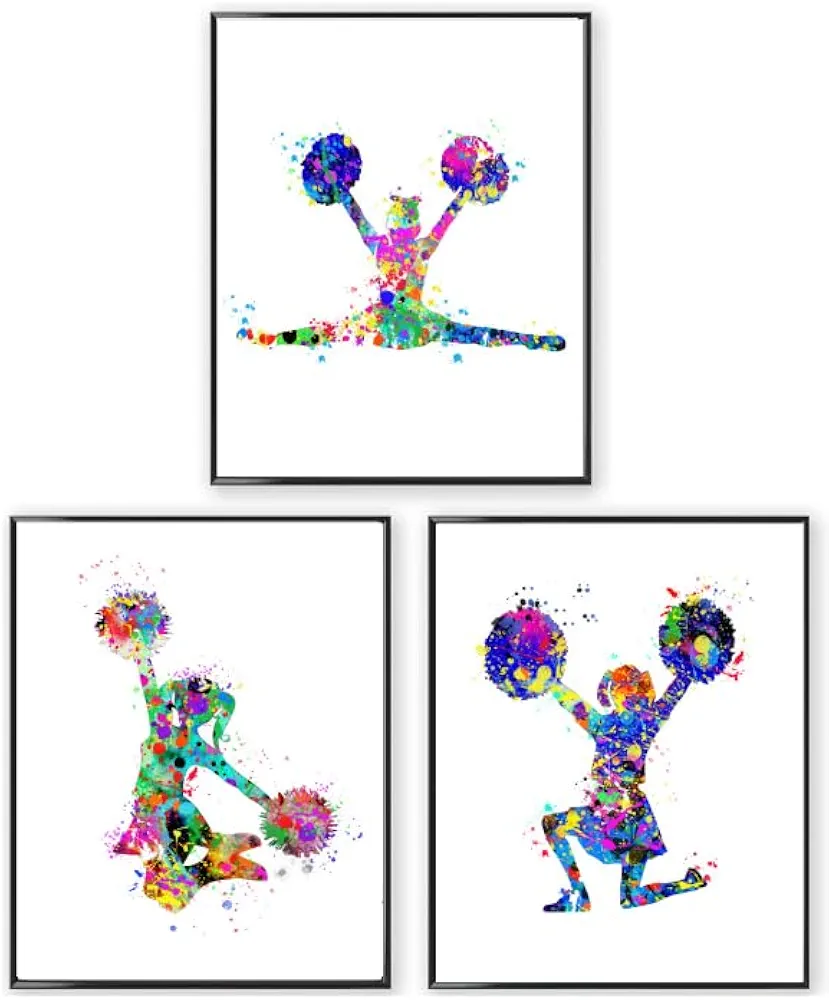 Cheerleader Wall Art 8x10 for Girls,Cheerleading Wall Art for Room,Cheerleading Pictures for Bedroom Wall,Cheerleading Poster Decor,Cheerleading Room Decor for Teen Girls,Cheerleader Artwork 8"X10" UNFRAMED