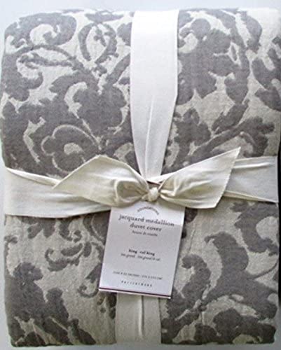 Pottery Barn Jacquard Medallion Duvet Cover King/California King ~Gray~