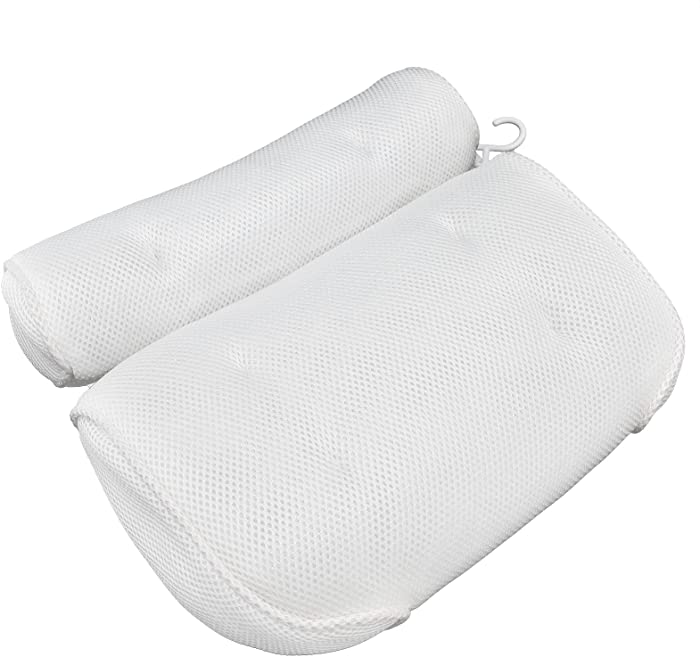 Mesh Bath Pillow, Breathable Bathtub Pillow Anti-Slip Elastic with Suction Cup for Shower Room