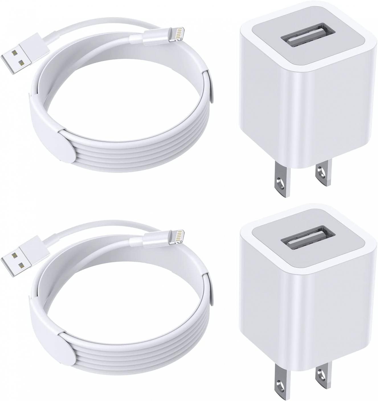 iPhone Charger [Apple MFi Certified] 2 Pack Apple iPhone Charging Lightning Cable Data Sync Cord with USB Wall Charger Block Box Travel Plug Adapter for iPhone 12/11/Pro/Max/XR/X/Xs/Max/8/Plus/AirPod