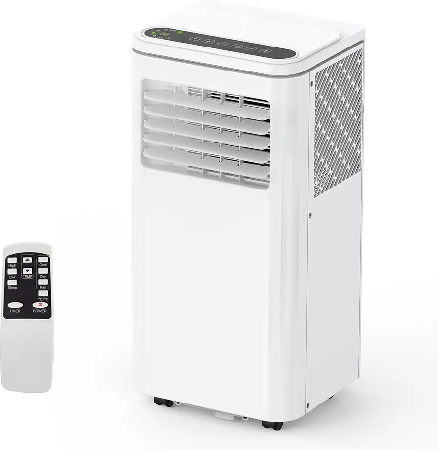 Portable Air Conditioner, Air Conditioners 10,000 BTU 3-IN-1 Quiet AC Unit with Dehumidifier, Fan, Auto Modes, Standing AC Unit Cools Room up to 450 sq. ft, Exhaust Hose & Window Kit