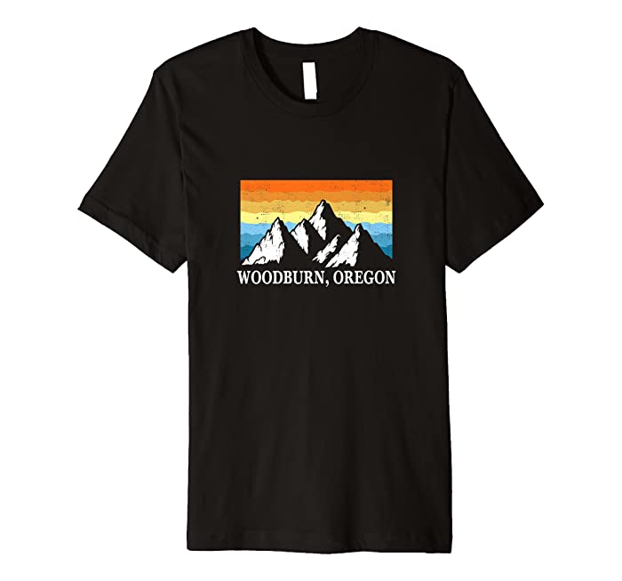 Vintage Woodburn, Oregon Mountain Hiking Souvenir Print Premium T-Shirt