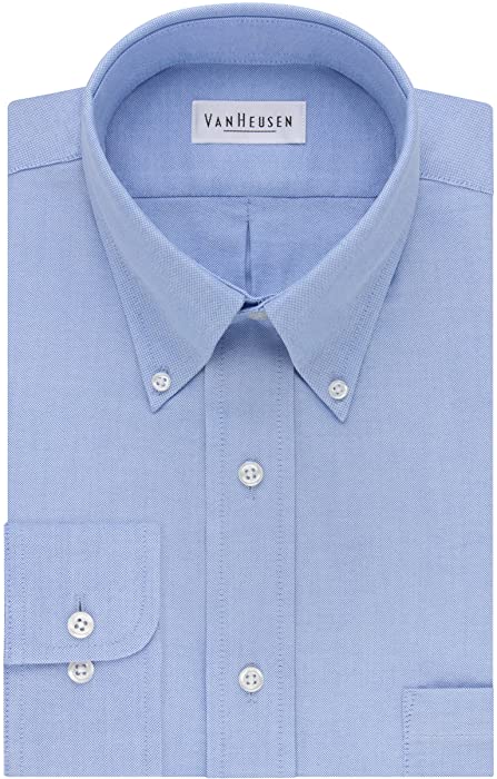 Van Heusen Men's Dress Shirt Regular Fit Oxford Solid Buttondown Collar