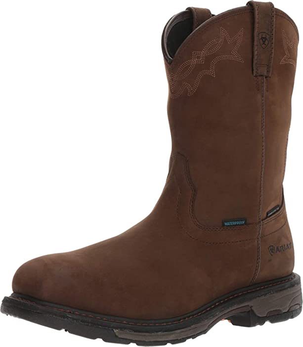 Ariat WorkHog Wellington Waterproof Composite Toe Work Boots - Men’s Western Leather Work Boot