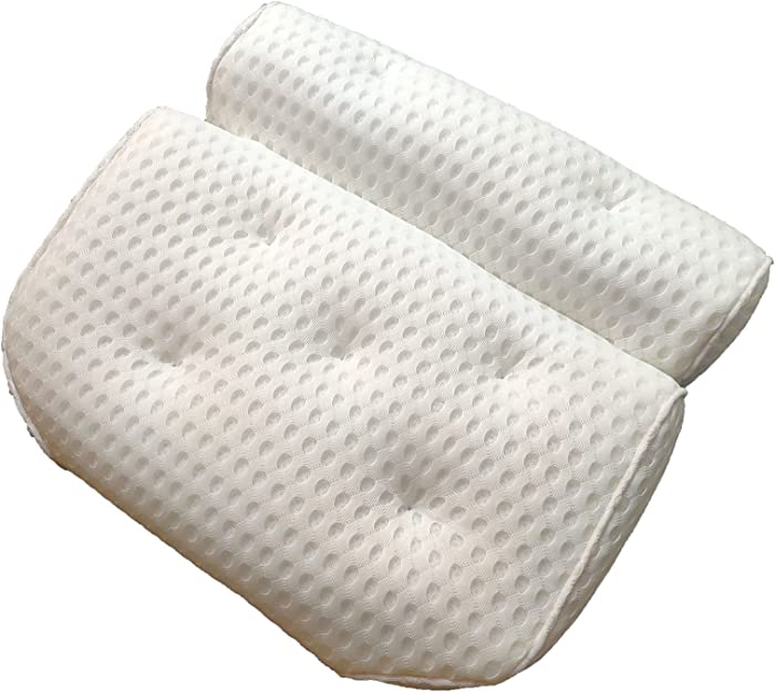 QXPDD Bath Pillow 4D Air Mesh Bathtub Spa Pillow Quick Dry Spa Bath Pillow Soft and Comfortable Fits All Bathtub, Hot Tub, Jacuzzi