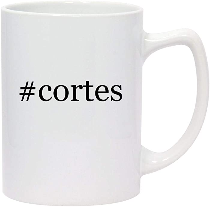 #cortes - 14oz Hashtag White Ceramic Statesman Coffee Mug