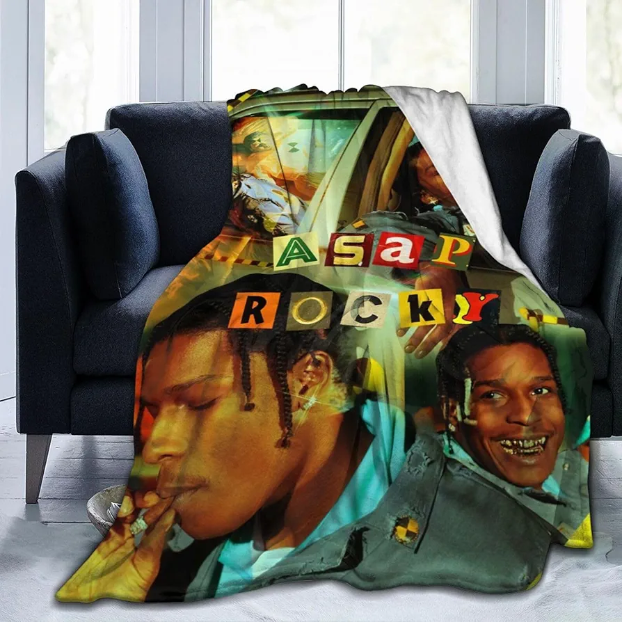 ASAP Rapper Rocky Singer Ultra Soft Micro Fleece Blanket Anti-Pilling Flannel Sleep Comfort Blanket for Traveling Camping Home Bed Living Room Sofa 40"x30"