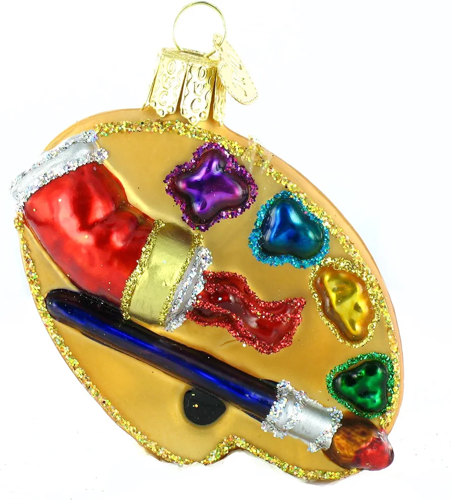 Old World Christmas Ornaments: Artist's Palette Glass Blown Ornaments for Christmas Tree