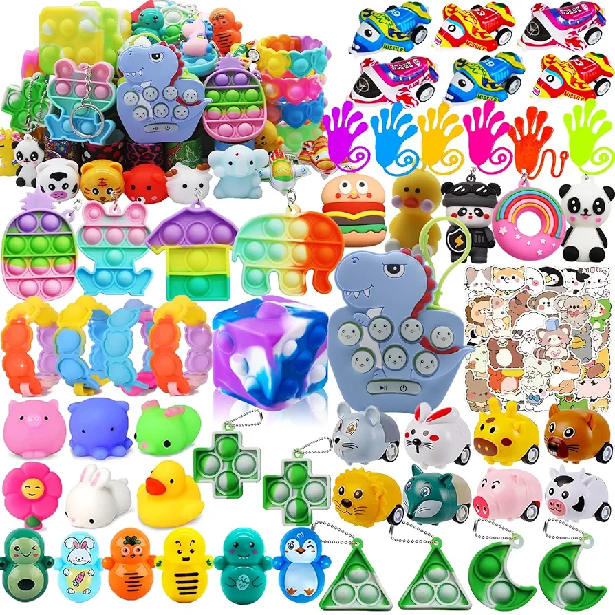 110 PCS Premium Party Favors for Kids 4-12,Fidget Toys Bulk,Treasure Box Toys for Classroom Prizes,Pinata Filler,Goodie Bag Stuffers,Treasure Chest Carnival Prizes