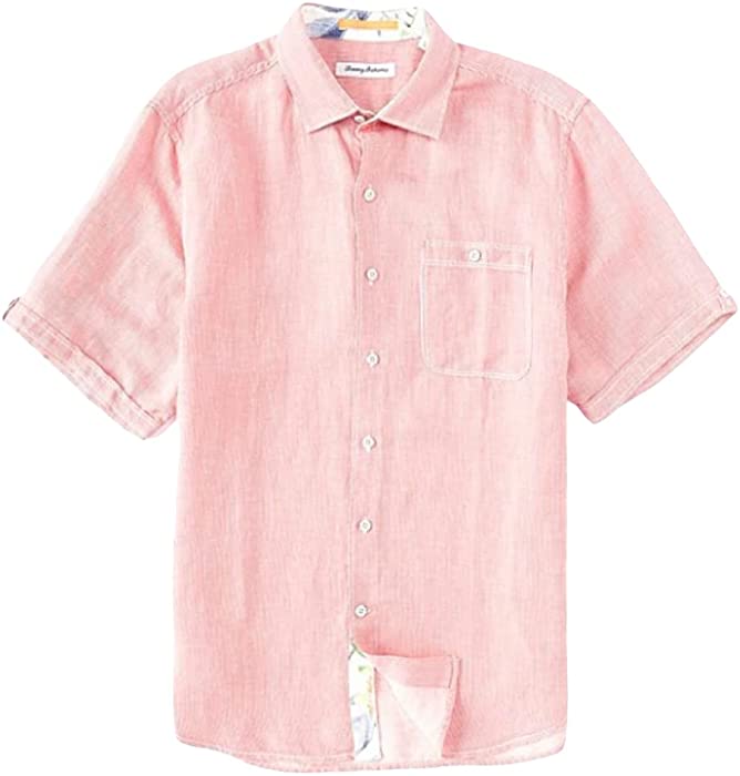 Tommy Bahama Mens Line in The Sand Linen Blend Short Sleeve Shirt