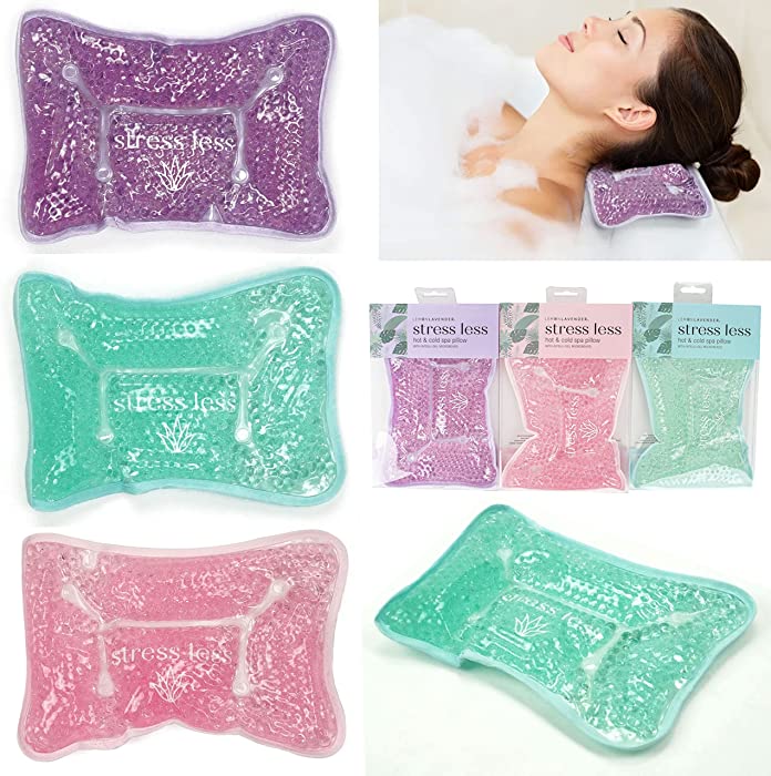 Generic 1 Pc Cooling Gel Pillow Micro Beads Spa Bath Luxury Head Comfort Neck Cushion, Pink