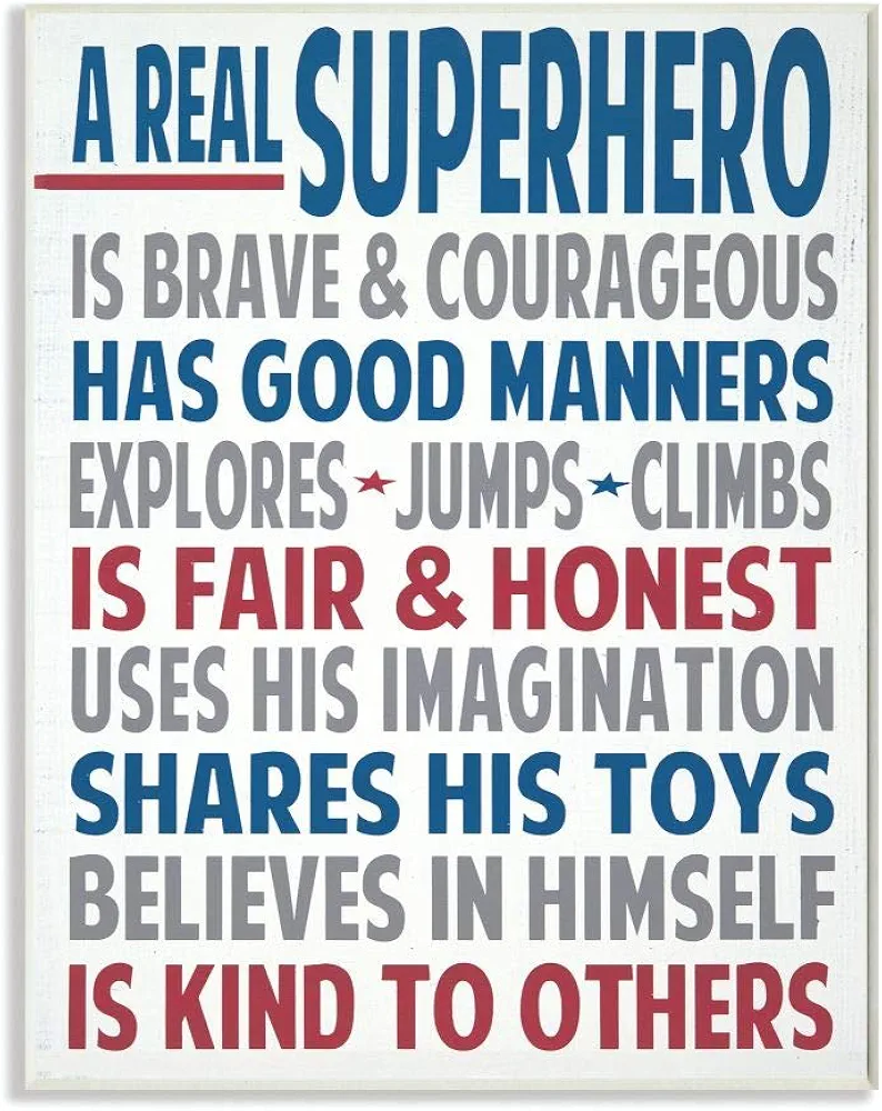 Stupell A Real Superhero Typography Art Wall Plaque