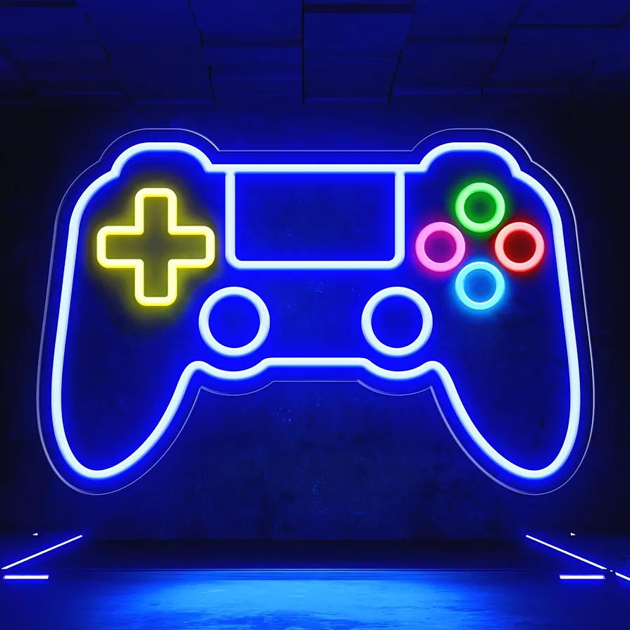 Gamepad Shaped Neon Signs Neon Lights LED Neon Signs for Wall Decor 16''x 11'' for game room Decoration Perfect Christmas and Holiday Gift for Boys and Girls