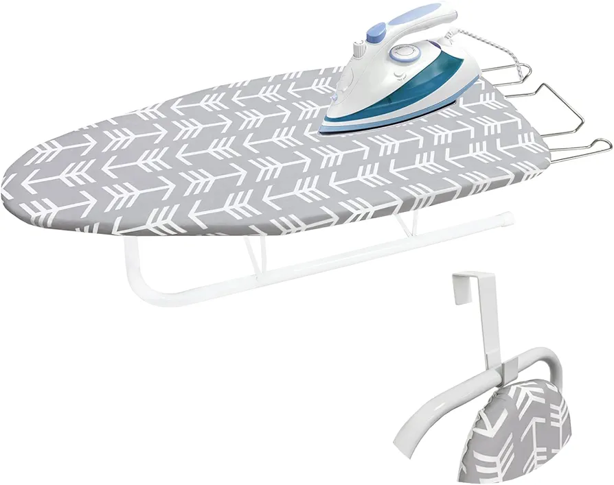 Tabletop Ironing Board with Folding Legs, Portable Small Ironing Board with Extra Thick Heavy Duty Cotton Padding Cover, Space Saving Mini Ironing Board for Dorms, Laundry and Craft Room