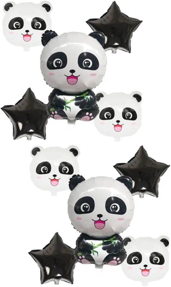 BESTOYARD 10 Pcs Aluminum Star Balloons Panda Foil Balloon Animal Helium Balloon Panda Party Supplies Pentagram Balloon Party Decoration Balloon Room Layout Balloons Baby Mini