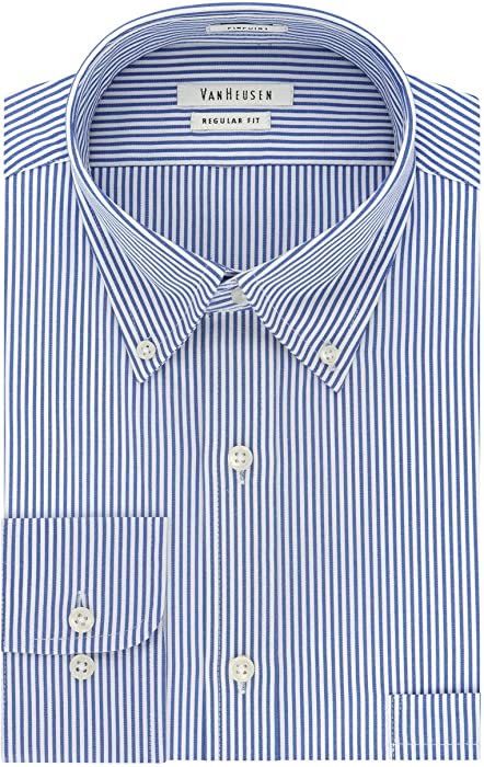 Van Heusen Men's Dress Shirt Regular Fit Pinpoint Stripe