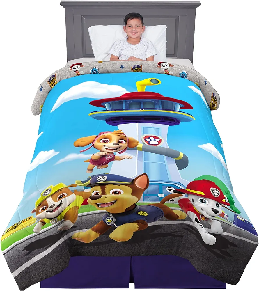 Franco Kids Bedding Super Soft Microfiber Reversible Comforter, Twin/Full, Paw Patrol