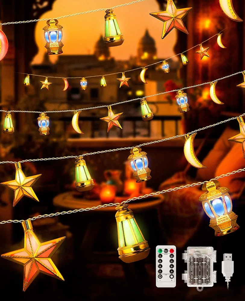 AceList 19.68ft 40 LED String Lights for Home Decor, Twinkle Lights with Remote Control for Indoor Outside Gold Decor, Cute Lights for Bedroom, Camping, Garden, Yard and Party (Color)