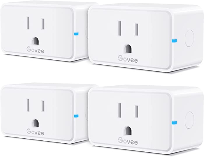 Govee Smart Plug, WiFi Bluetooth Outlets 4 Pack Work with Alexa and Google Assistant, 15A WiFi Plugs with Multiple Timers, Govee Home APP Group Control Remotely, No Hub Required, ETL&FCC Certified