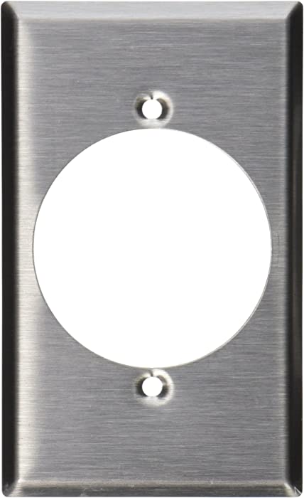 Leviton 84028 1-Gang Flush Mount 2.15-Inch Diameter, Device Receptacle Wallplate, Device Mount, Stainless Steel