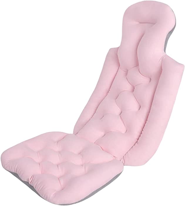 Full Body Bathtub Cushion Bathtub Adult SPA Cushion Bath Pillow Cushion Bathtub Pillow Easy to Clean for Home Bathroom Salon Non-Slip, Pink