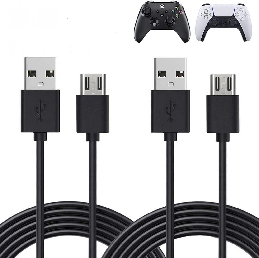 PS4 Controller Charger Cable, 2Pack 3FT Micro USB Charging Cable for Playstaion 4, PS4 Slim/Pro, Xbox One S/X Controller, Dualshock 4, Galaxy S7/S6/S4/J7/J3,Note 5/4 Android Phones 1