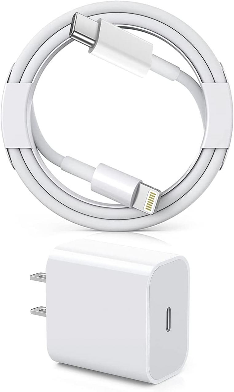 iPhone Fast Charger Set, 20W PD Wall Charger, USB C to Lightning Cable for Apple iPhone 14 Pro Max, 14 Plus, 13 12 11,SE 2rd 3rd, XS MAX,XR,X,iPad Mini, White