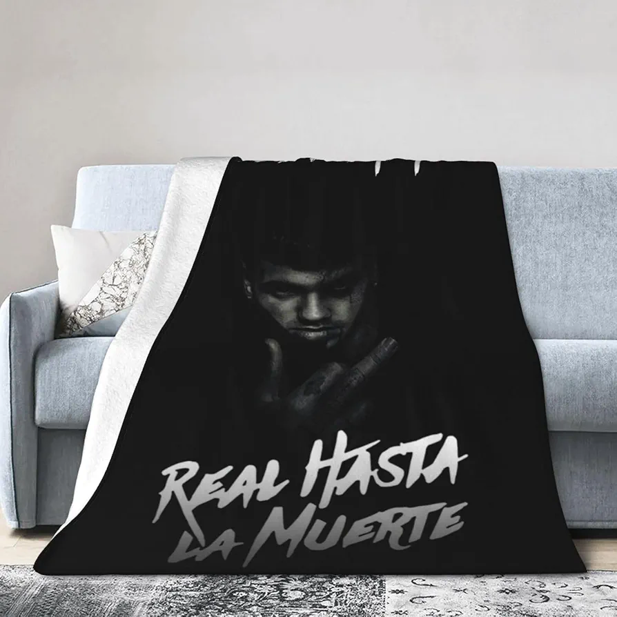 Anuel Rapper Aa Singer Real Hasta La Muerte Blanket Flannel Soft Throw Blankets Sofa Bed Blanket for Living Room Four Seasons Air Conditioner 40"X30"