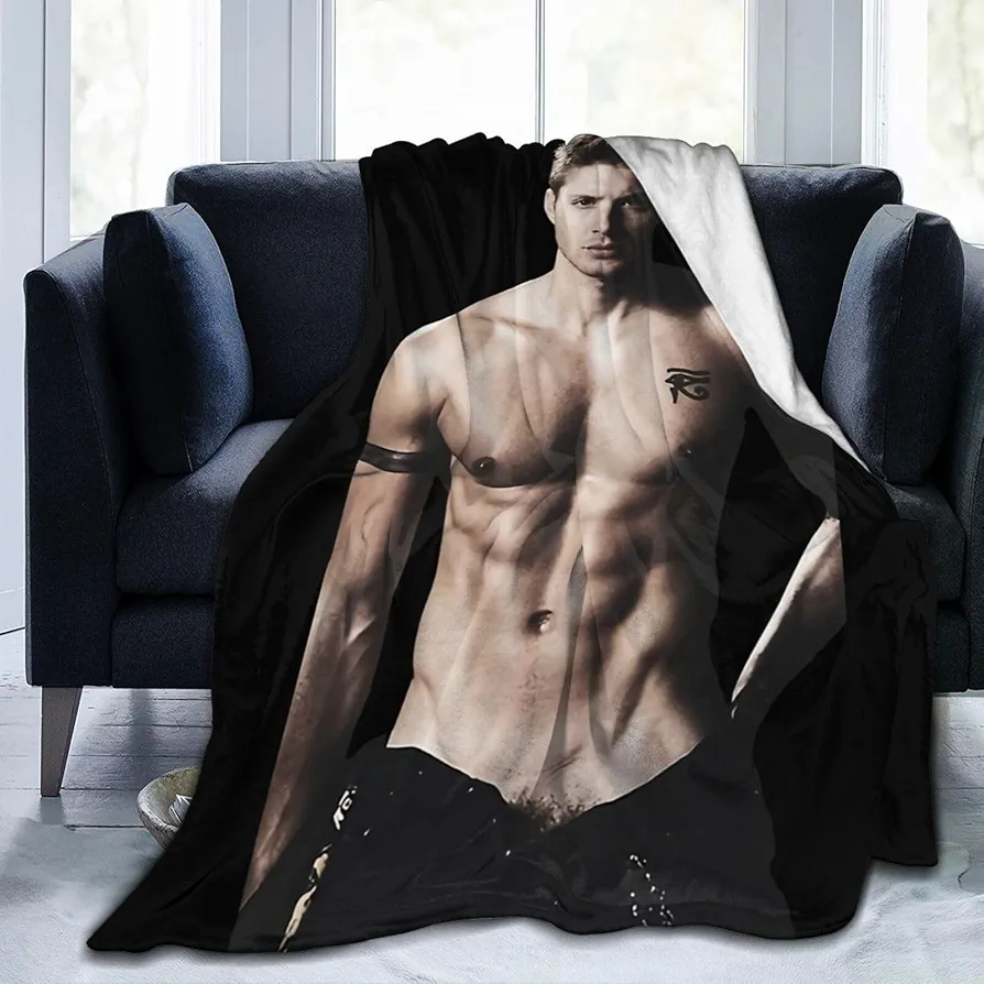 Jensen Ackles Ultra Soft Micro Fleece Blanket Anti-Pilling Flannel Sleep Comfort Blanket for Traveling Camping Home Bed Living Room Sofa 60"x50"