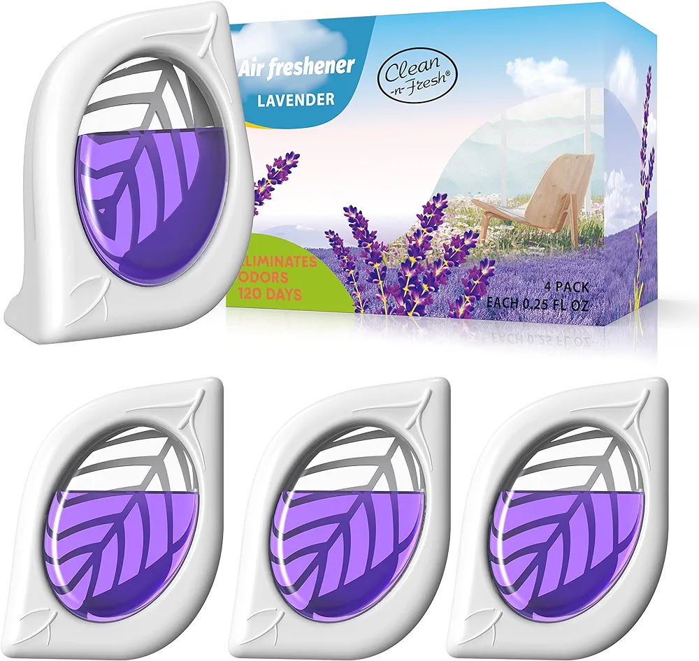 Air Freshener for Home, 4 Pack, Lavender, Odor Eliminator for Small Area Closets Bathroom Pets Strong Odor, Up to 120 Days