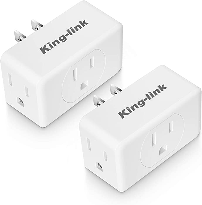 Multi Plug Outlet Extender, 3 Prong Plug Expander, Wall Tap Power Outlet Splitter for Cruise Ship Bedroom Bathroom Office, Small Design for Travel, ETL Listed, White, 2-Pack