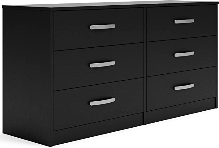 Signature Design by Ashley Finch Contemporary 6 Drawer Dresser, Black