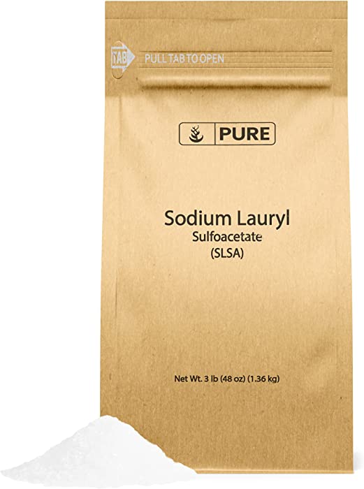 Pure Original Ingredients Sodium Lauryl Sulfoacetate (SLSA) (3 lb) Long Lasting Foam & Bubbles, Gentle on Skin