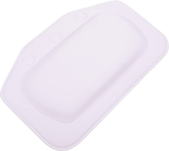 HEALLILY Bath Pillow Ergonomic Bathtub Spa Pillow Helps Support Head Back Shoulder and Neck Fits Bathtub Hot Tub and Home Spa White