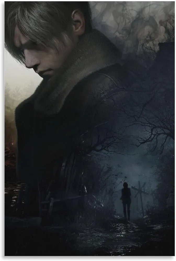 Khglxm Resident Evil 4 Game Anime Posters Leon S. Kennedy Cool Posters Canvas Wall Art Prints for Wall Decor Room Decor Bedroom Decor Gifts Posters 08x12inch(20x30cm) Unframe-style