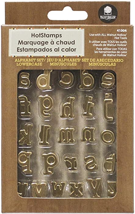 Walnut Hollow 41004 Hotstamps Lowercase Alphabet Branding and Personalization Set for Wood, Leather and Other Surfaces, Various Based on Letter, Brass