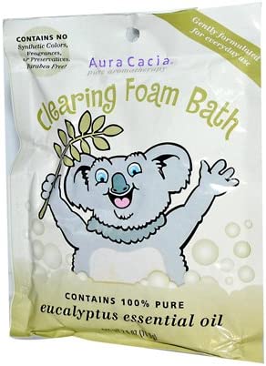 Aura Cacia Clearing Foam Bath - Eucalyptus - Case of 6 - 2.5 oz