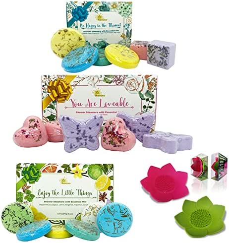 NAVANA Shower Steamers Gift Set – Lavender and Rose - XXL Deluxe Aromatherapy Shower Steamers - Shower Bomb Spa Gift - Stress Relief Shower Tablet – Unique Relaxation Gifts (900g)