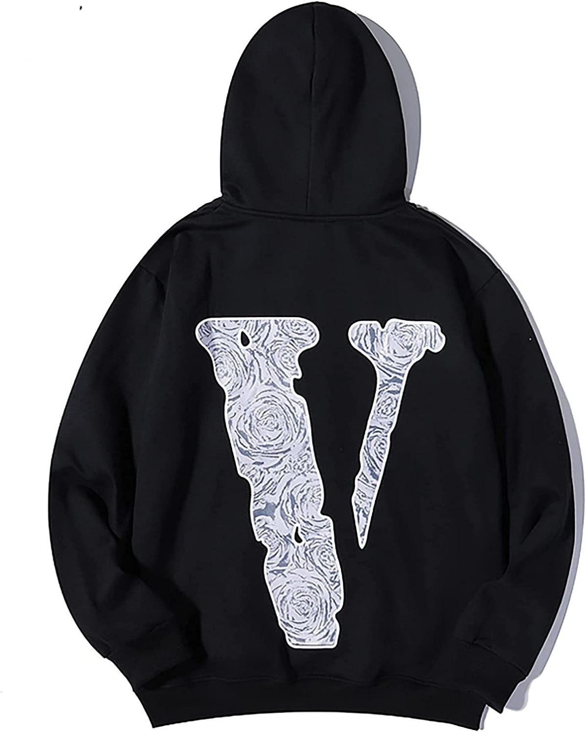 Fashion Hoodie Big V Letter Hip Hop Trendy Hoodies Pullover Couples Sweatshirt for Men Women