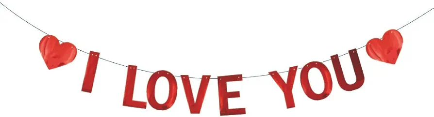 I LOVE YOU Banner,Valentine's Day Proposal Birthday Courtship Wedding Anniversary Bridal Party Decorations