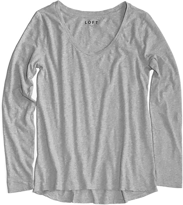 Ann Taylor LOFT Women's Long Sleeve Scoop Neck Tee