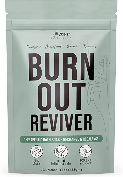 NEVAR Bath Salts to Beat Burnout & Soothe Joint Pain. Better Mineral Absorption Than Epsom Salts. Magnesium Chloride, Dead Sea Salts & Essential Oils Blend. 16oz