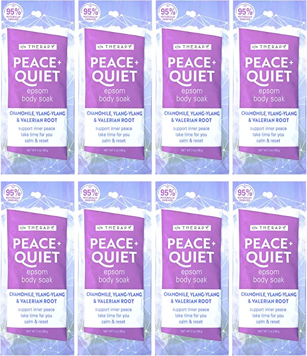 Village Naturals Therapy, Peace & Quiet Mineral Bath Soak, 2 Oz, Pack of 8