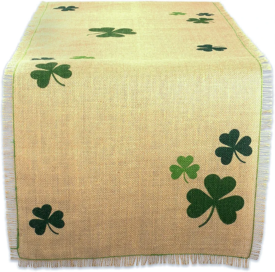 DII St. Patrick's Day Collection Tabletop, Table Runner, 14x108, Shamrock