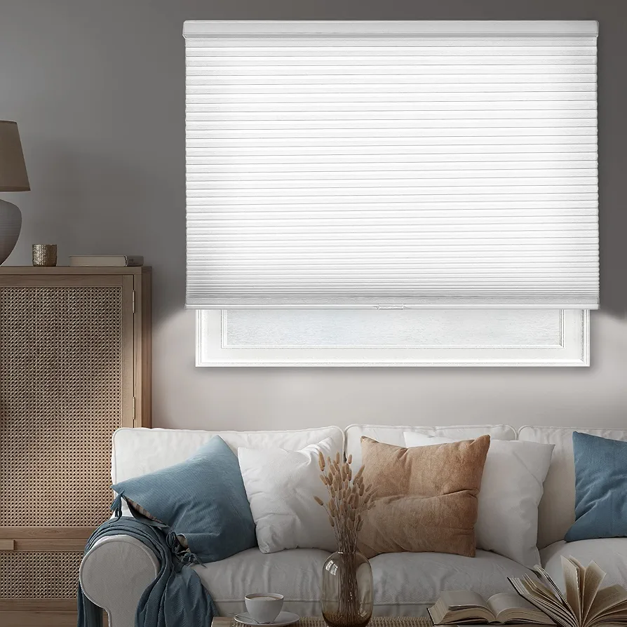 Chicology Cordless Cellular Shades, Blackout Window Blind, Evening Mist (Blackout) - 30"W X 64"H (CCSEM3064)