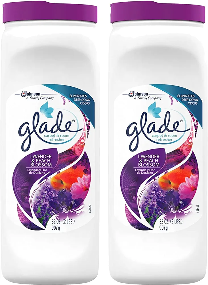 Glade Carpet and Room Powder, Lavender and Peach Blossom, 32-Ounce, 2-Pack