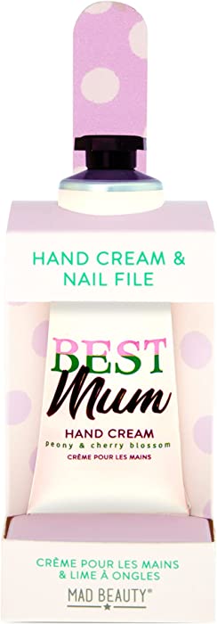 MAD Beauty Mad Beauty Best Mum Hand Care Set Cream and Nail File Peony and Cherry Blossom Scent with Shea Butter 1 oz Gifts, Pamper, Manicure, Women