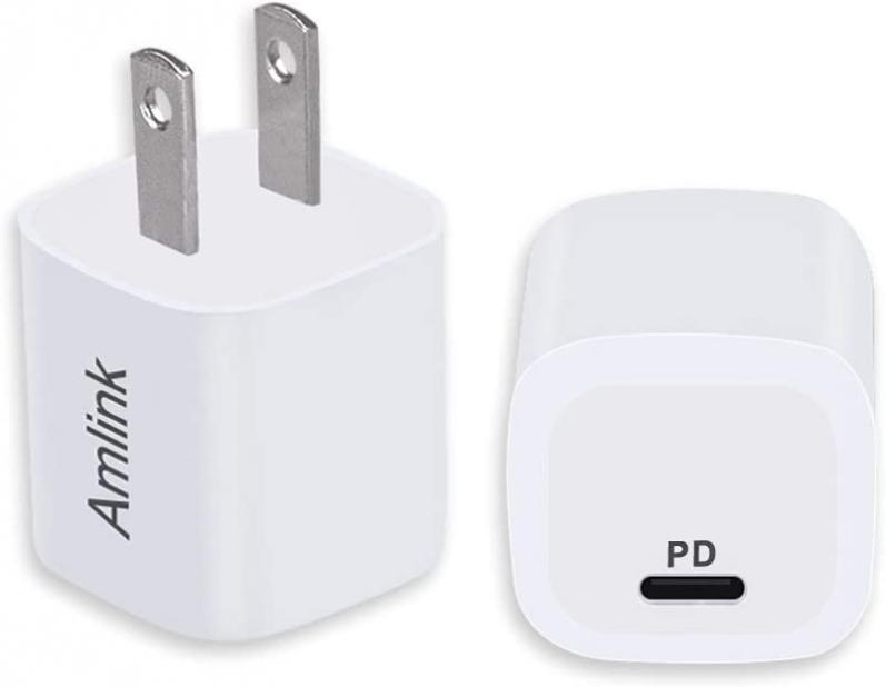 AMLINK 20W USB C Charger, 2-Pack Mini Type C Fast Charger, PD Quick Charge 3.0 Wall Charger Block for iPhone 14/14 Plus/14 Pro/14 Pro Max/13/12, iPad Pro/Air/Mini, Samsung, Tablet and More, White