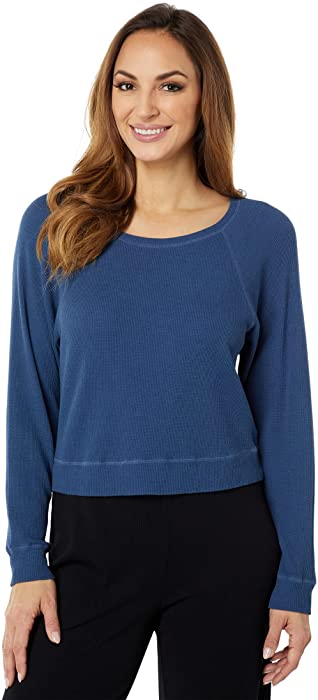 Bobi Los Angeles Slouchy Raglan Long Sleeve in Modal Thermal Coast XS